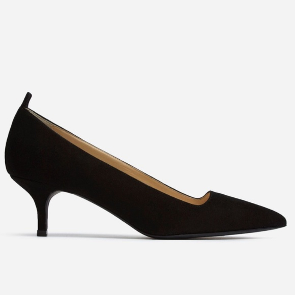 Everlane "The Editor Heel" Blacke Suede Shoes